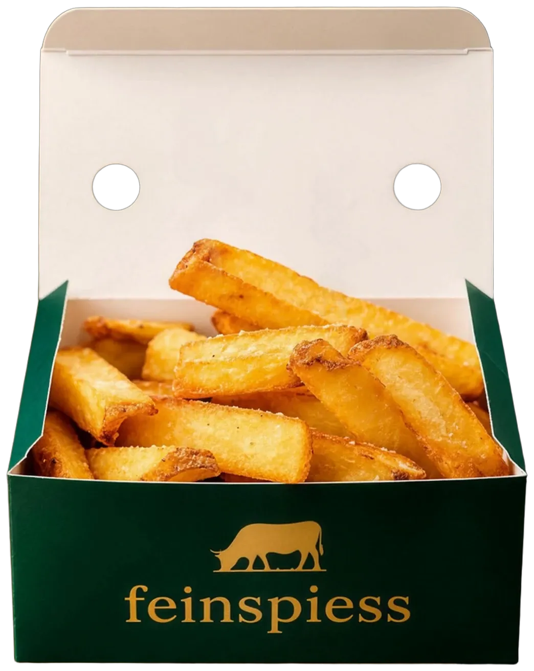 Pommes in der grünen feinspiess Box